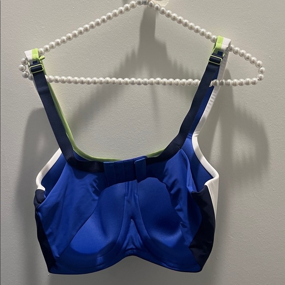 Panache Blue, White, and Green Sports Bra - Picture 3 of 4